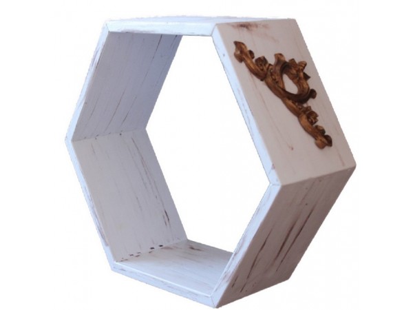 Etajera din lemn cu ornament din lemn, inaltime 40 cm